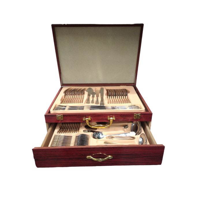 Набір столових приборів RB-2435 із 72 предметів у подарунковій валізі на 12 персон
