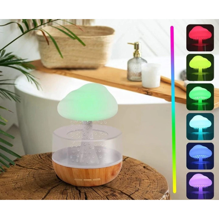 Нічник зволожувач повітря Грибок з ефектом дощу