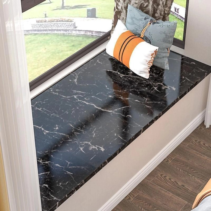 Самоклейна плівка під мармур, 2 м х 60 см (Чорний)