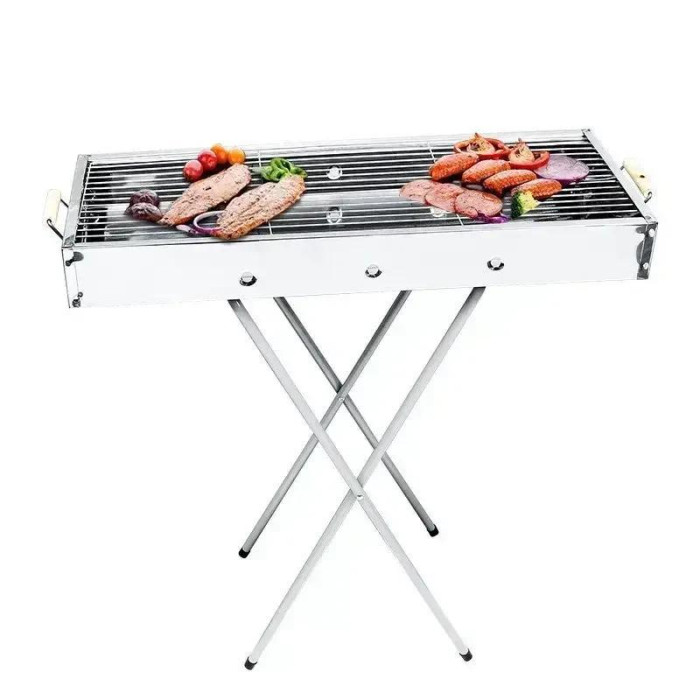 Переносний мангал із решіткою BARBECUE TRAY 770SS MD-008 8009