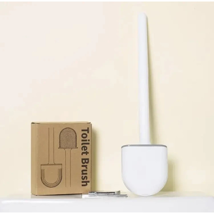 Туалетний йоржик із силіконовою щіткою, що гнуться (коробка)