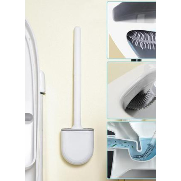 Туалетний йоржик із силіконовою щіткою, що гнуться (коробка)