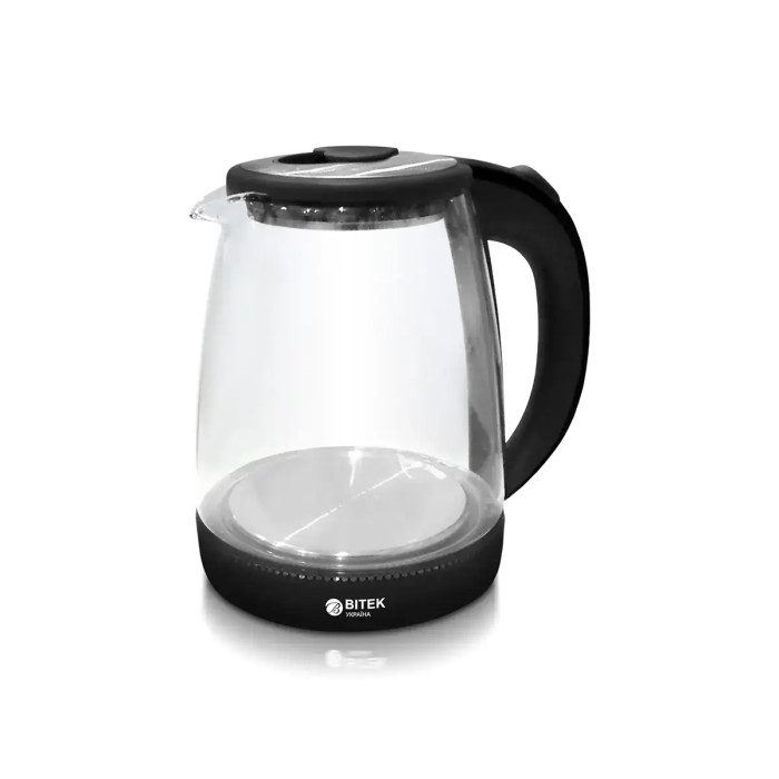 Чайник электрический стеклянный без цветка 1,8л 2400Вт синяя LED-подсветка BITEK BT-3110