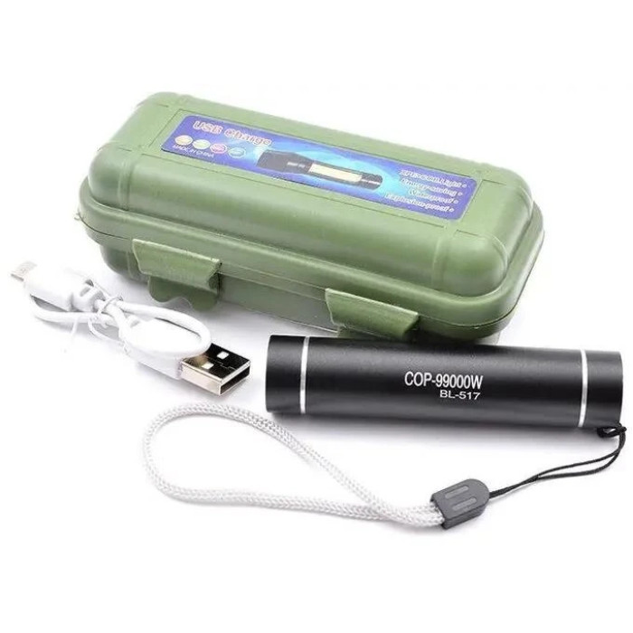 Ліхтарик ручний BL 517 COB usb micro charge