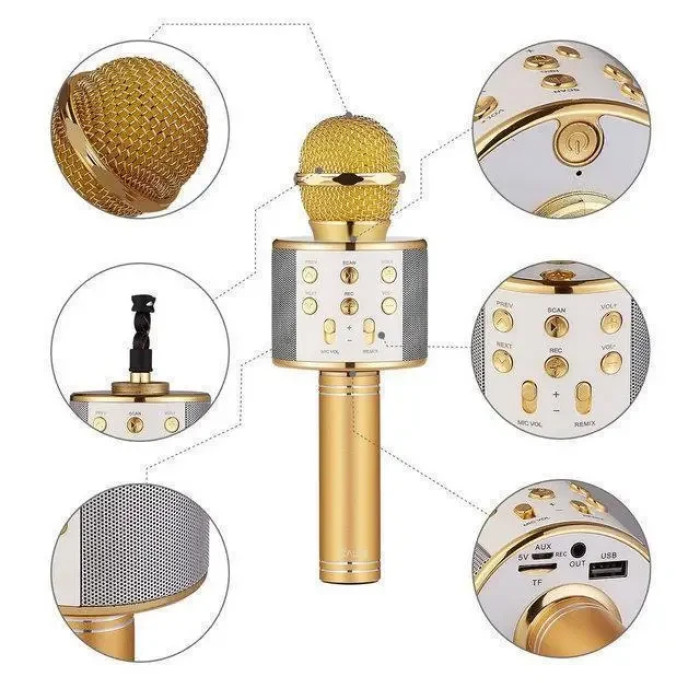 Бездротовий караоке-мікрофон з динаміком Bluetooth USB WS-858