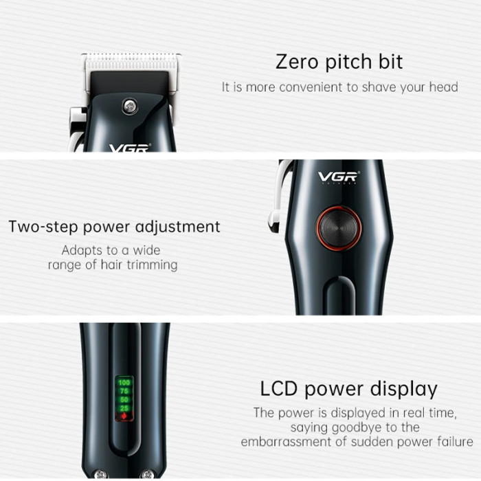 Аккумуляторная машинка для стрижки волос VGR V-969