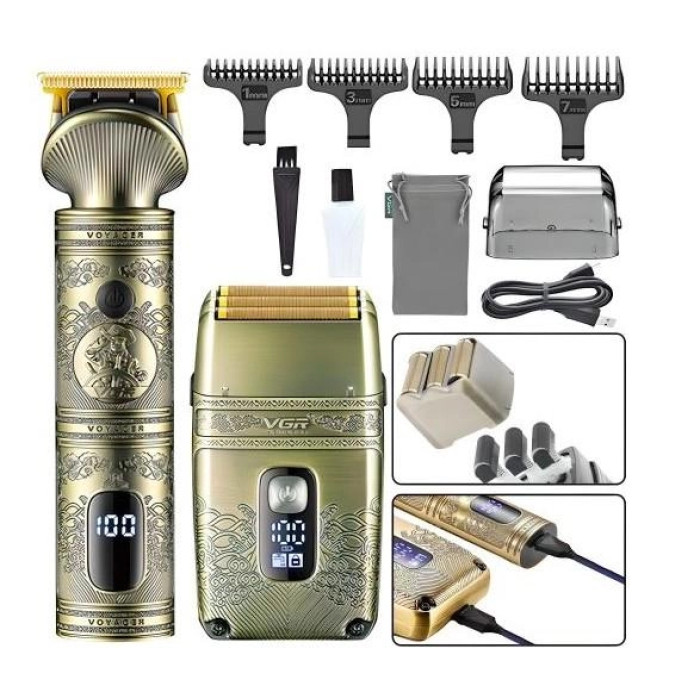 Акумуляторний тример для стриження волосся й шейвер VGR V-649