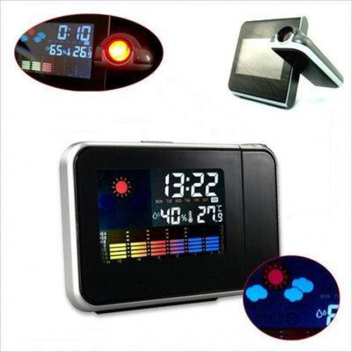 Настольные часы метеостанция с проектором времени 8190