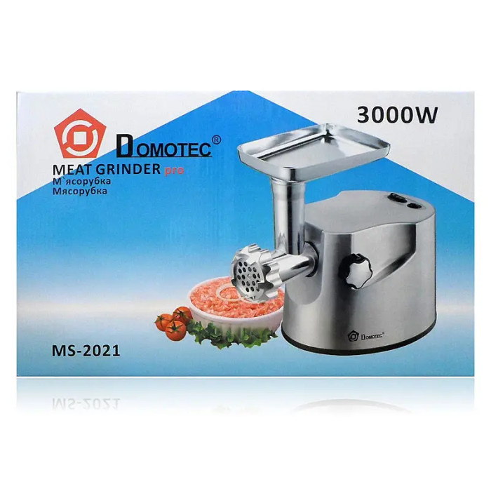 Електрична м'ясорубка металевий корпус Domotec MS-2021 3000 Вт