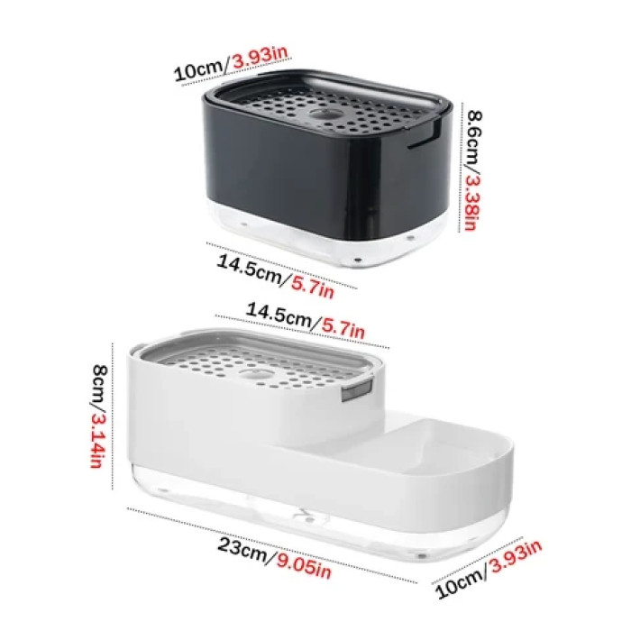 Кухонний мильний диспенсер для посуду з тримачем губки Soap Dispenser Q-4