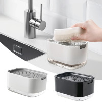 Кухонный мыльный диспенсер для посуды с держателем губки Soap Dispenser Q-4