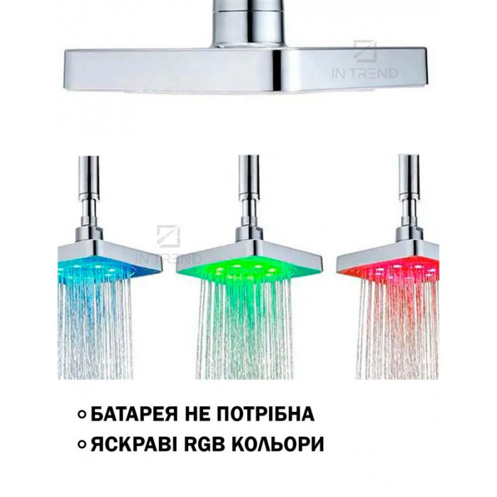 Лійка для верхнього душу з підсвіткою 150 мм LED Shower head AND XL-902