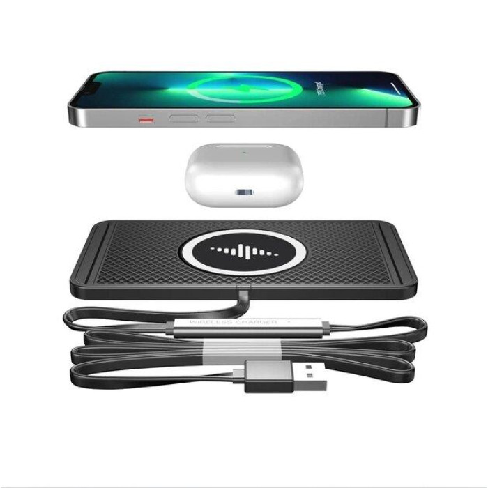 Автомобільний килимок із бездротовою зарядкою 15w