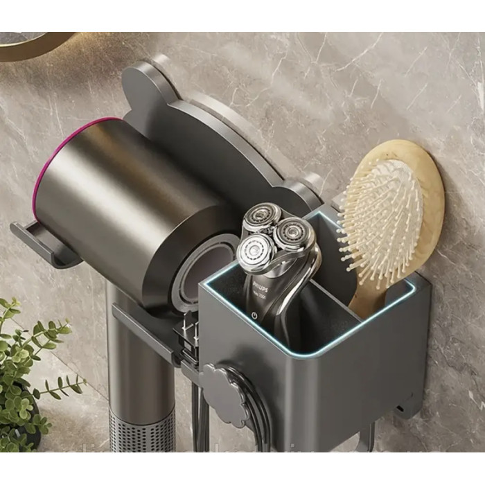 Настінний тримач для фена з органайзером Storage Shelf AND-74-20-50PCS