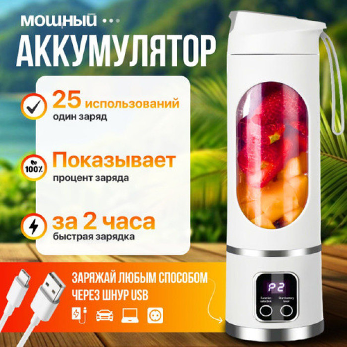 Портативний блендер у пляшці соковичавниця з USB-зарядкою, 12 лез, 3 швидше AND XL-1069