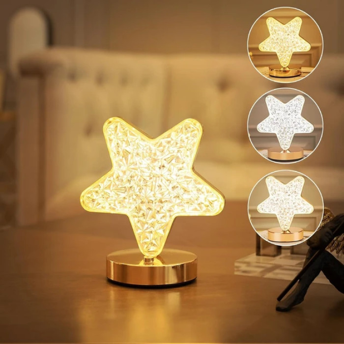 Хрустальна лампа-нічник зірка (RD-1203)