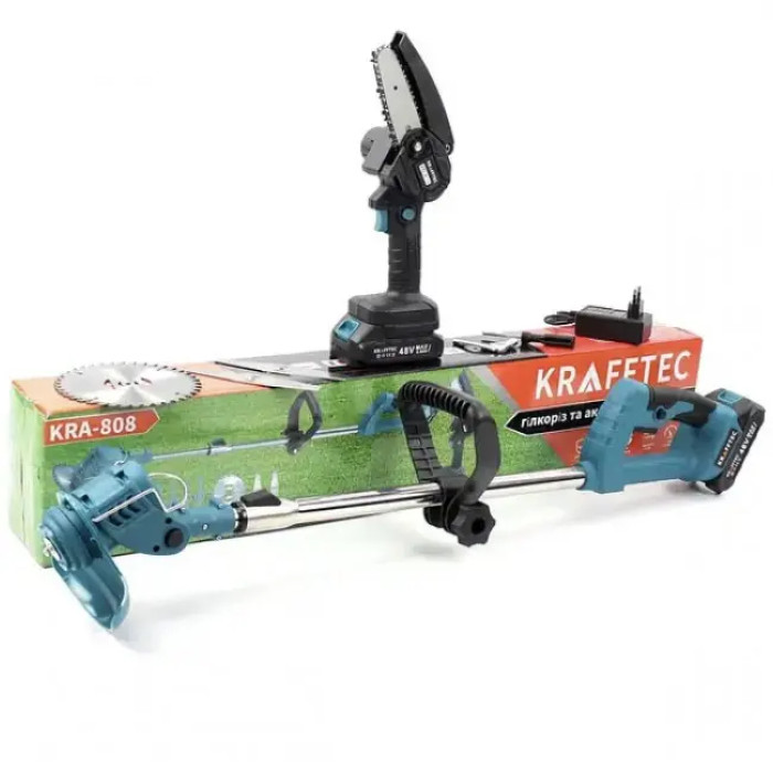 Набір ручна газонокосарка та кущоріз Krafftec KRA-808
