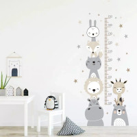 Зростомір наклейка "Веселі тварини" на стіну в дитячу кімнату MAC-53