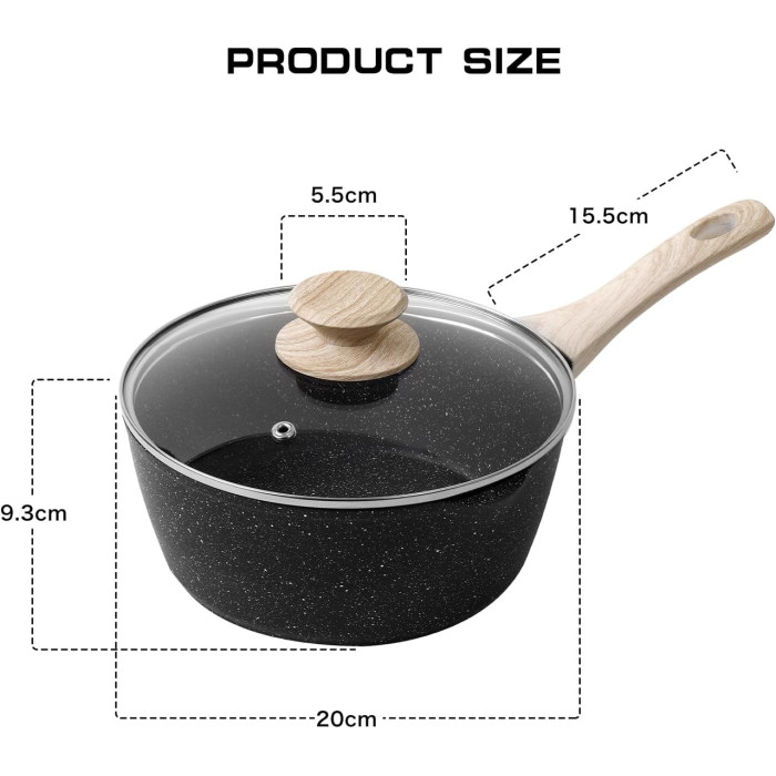 Сотейник з антипригарним покриттям 20 см 2 л RB-773