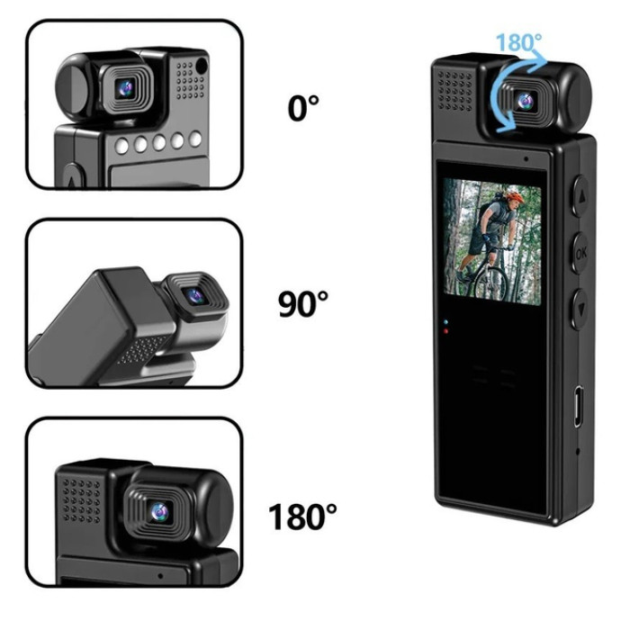 Нагрудная боди-камера L9 с дисплеем 1.3 дюйма Wi Fi