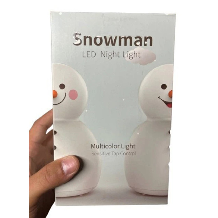 Силиконовый ночник СНЕГОВИК на аккумуляторе 118