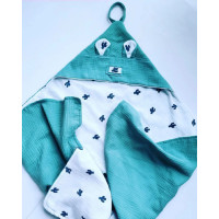 Полотенце-уголок из четырех шарового муслина 90*90 см