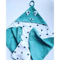 Рушник-куточок із чотирьох кульового мусліну 90*90 см