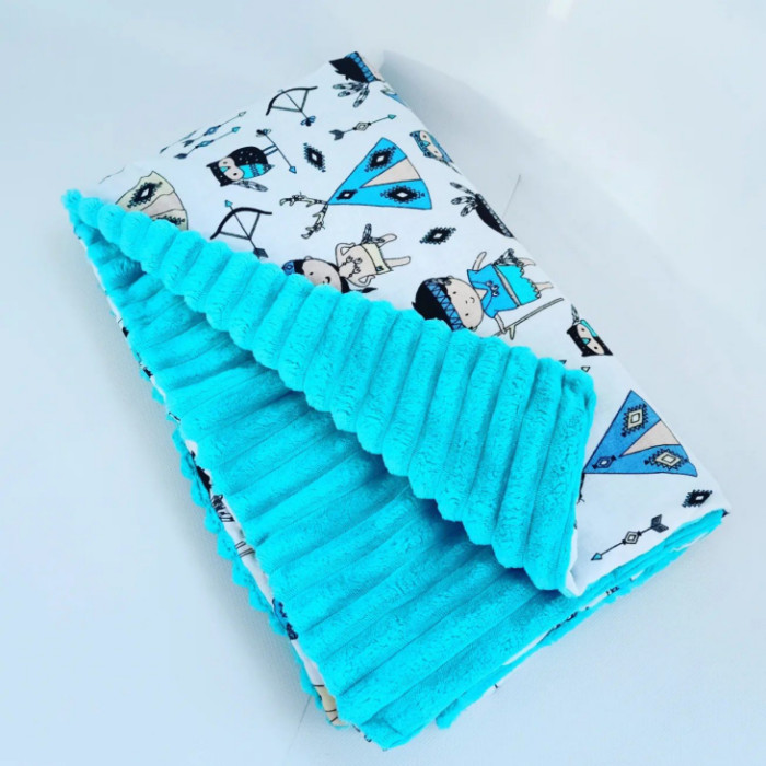 Двосторонній плюшевий дитячий плед 80*100 см