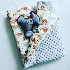 Тепла дитяча ковдра з поєднанням плюшу 100*80 см