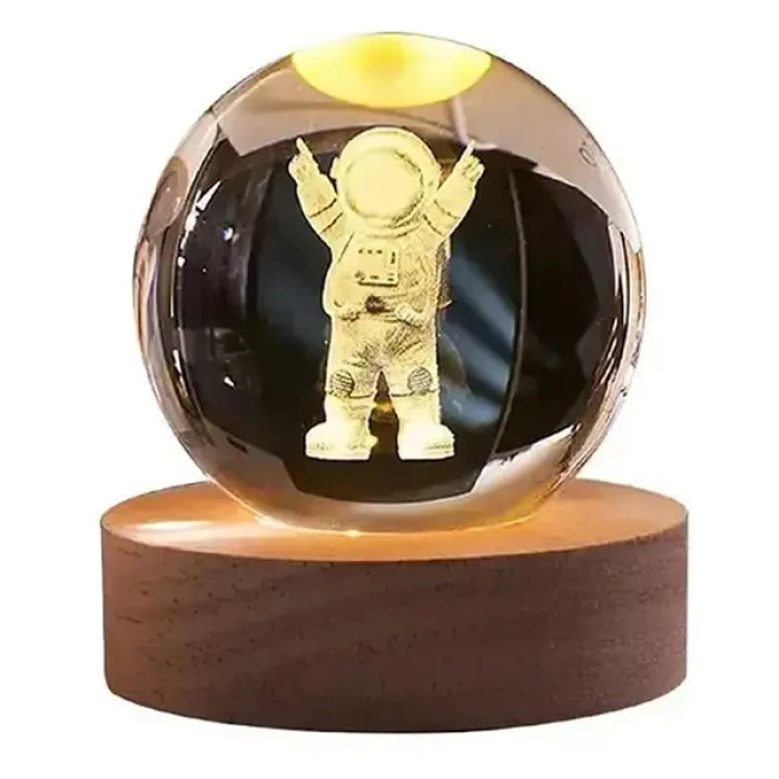 Декоративний 3D-нічник Шар 6 см «Астронавт» теплий LED