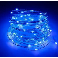 Xmas гирлянд 30 Led 3M на медной проволоке (Капля росы) синяя от батареек+USB