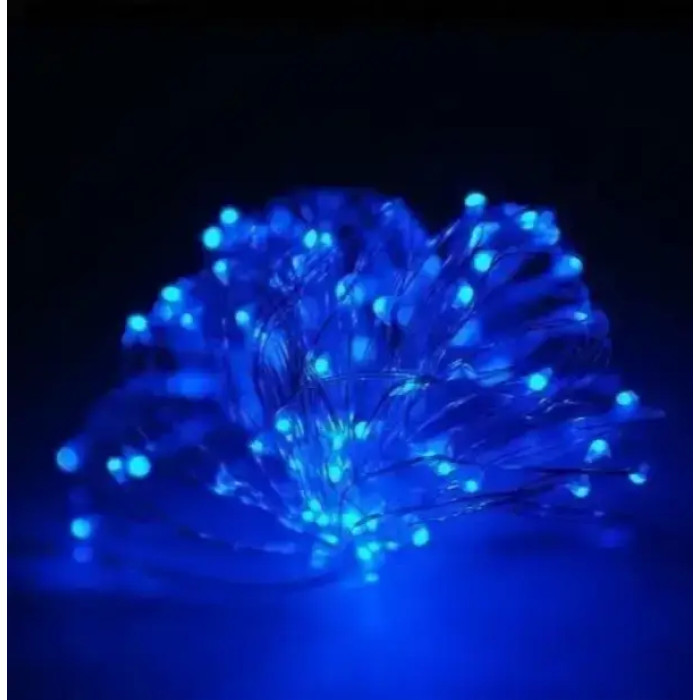 Xmas гірлянд 30 Led 3M на мідному дроті (Крапля роси) синя від батарейок + USB