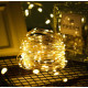 Xmas гірлянд 30 Led 3M на мідному дроті (Крапля роси) теплий білий від батарейок + USB