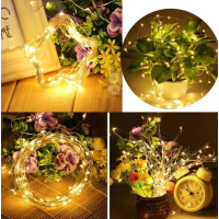 Xmas гірлянд 30 Led 3M на мідному дроті (Крапля роси) теплий білий від батарейок + USB