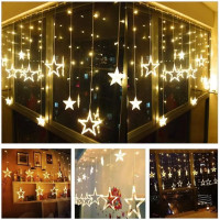 Xmas гірлянда STAR CURTAIN 12 WW зірки теплий білий 3 м*80 см*50 см