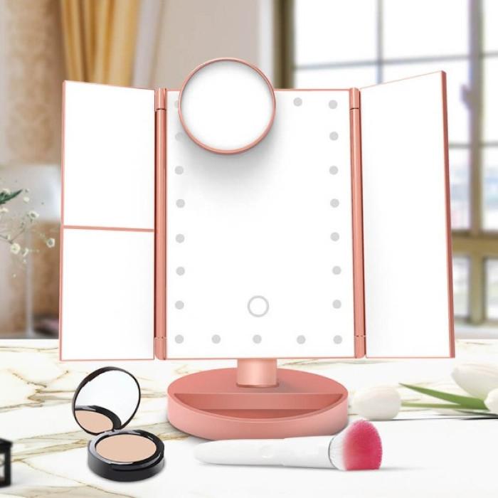 Зеркало тройное косметическое настольное Cosmetic mirror AND LY-700