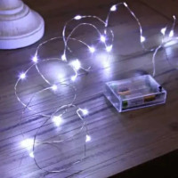 Гірлянда мідний дріт 10 м на батарейках/або біле світло