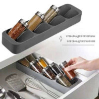 Органайзер для спецій сірий Drawer Store 8 баночок