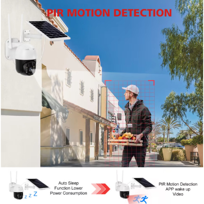 Камера видеонаблюдения tp8 v380 pro solar wifi with battery