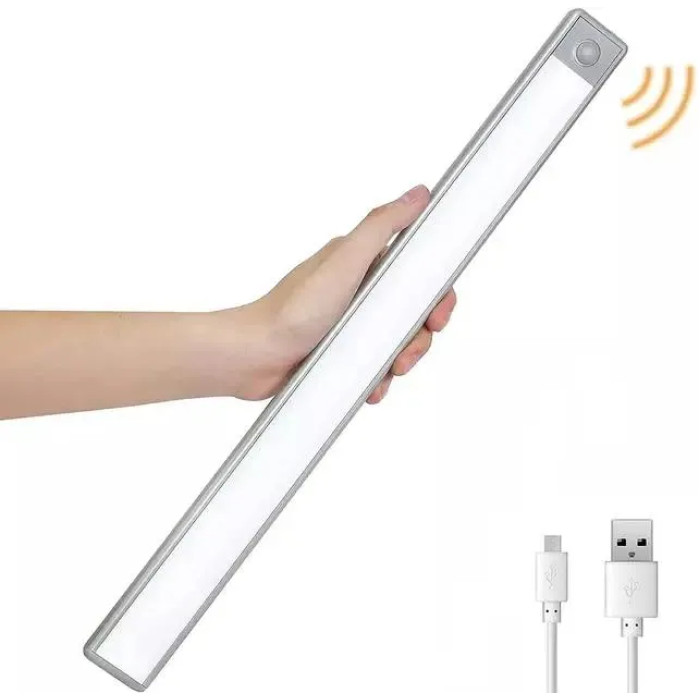 Аккумуляторная светодиодная LED лампа с датчиком движения 20 см HYSS 200