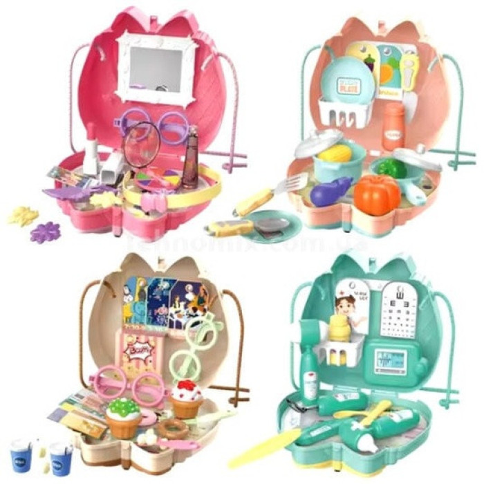 Дитячий косметичний набір сумка для макіяжу з дзеркалом Kids Pretend Toy Bag