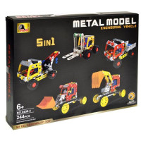 Детский металлический конструктор X638-4 "Строительная техника", 244 детали