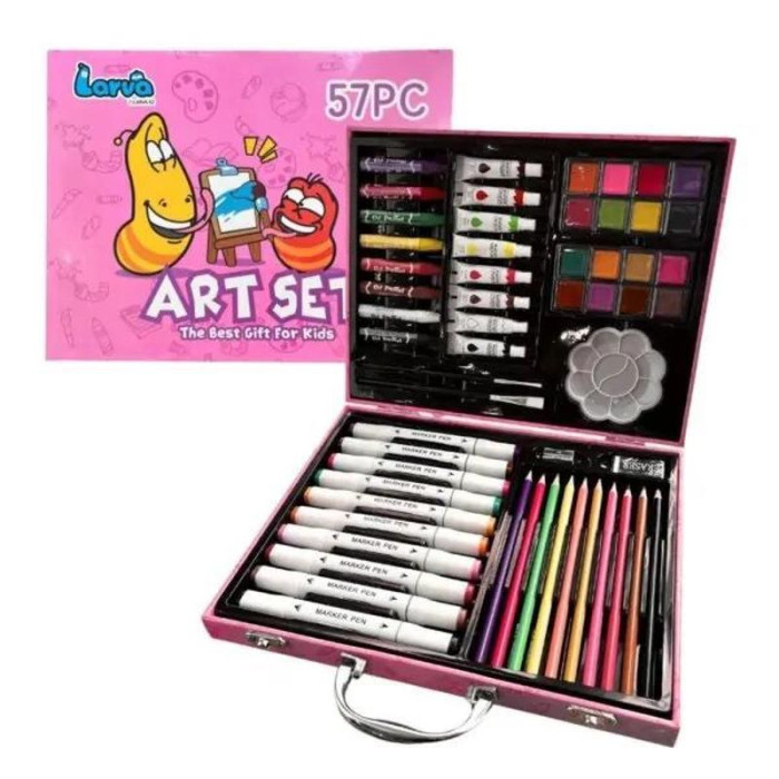 Кольорові олівці для малювання (Рожевий) Art Set, 57pc