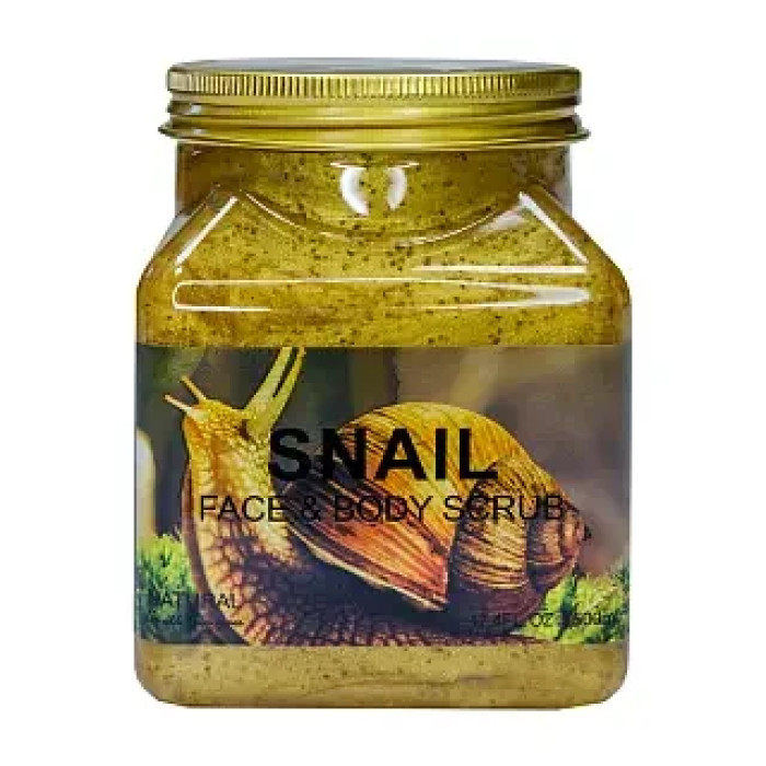 Скраб wokali natural scrub для тіла та обличчя snail 350 мл