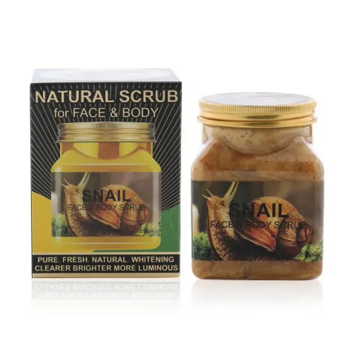 Скраб wokali natural scrub для тіла та обличчя snail 350 мл