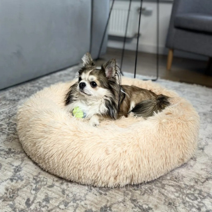 Лежанка пухнастик для котів і собак глибока. Діаметр — 50 см 622-11