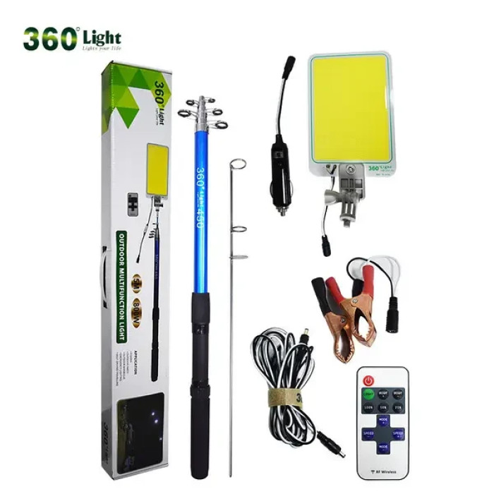 Телескопічна вудка з LED ліхтарем 2 комплекти 12 В світлодіодний 4 м