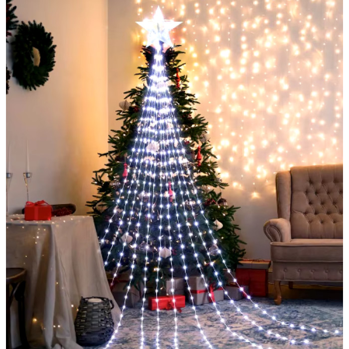 Гірлянда штора 2 м білий 190 ламп, 8 режимів RD-405