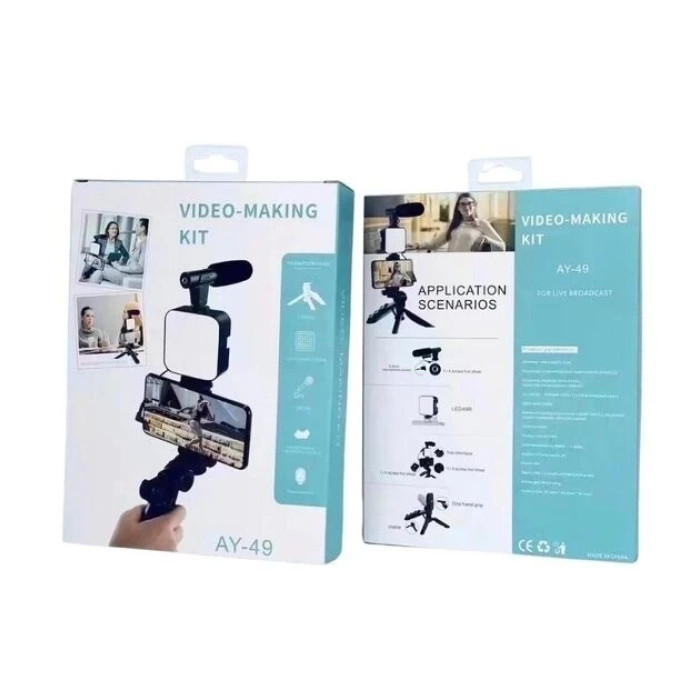 Трипод для телефона з LED-підсвіткою, мікрофоном, тримачем і пультом Mobilephone