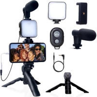 Трипод для телефона с LED подсветкой, микрофоном, держателем и пультом Mobilephone